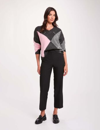 Slim-Zigarettenhose schwarz damen
