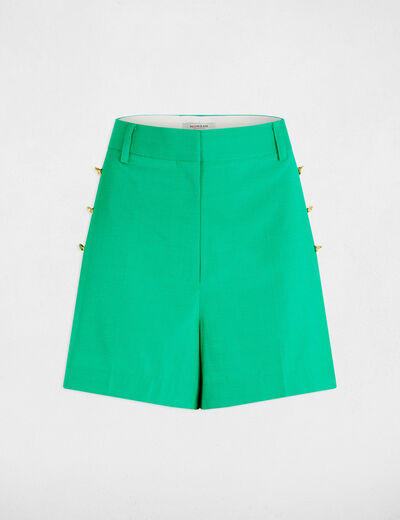 Fließende Shorts mit Knopfleiste smaragdgrün damen