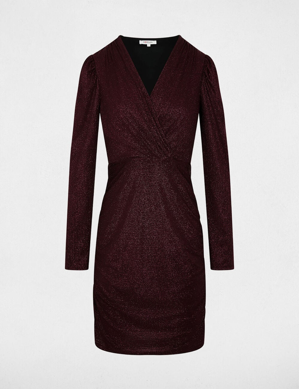 Wickelkleid mit Drapierung bordeaux damen