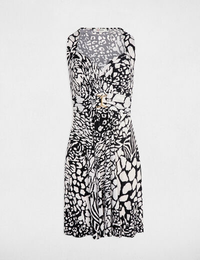 Robe courte cintrée imprimée multicolore femme