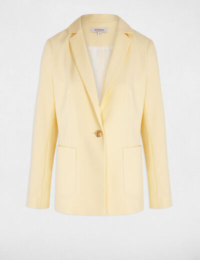 Blazer mit aufgesetzten Taschen pastelgelb damen