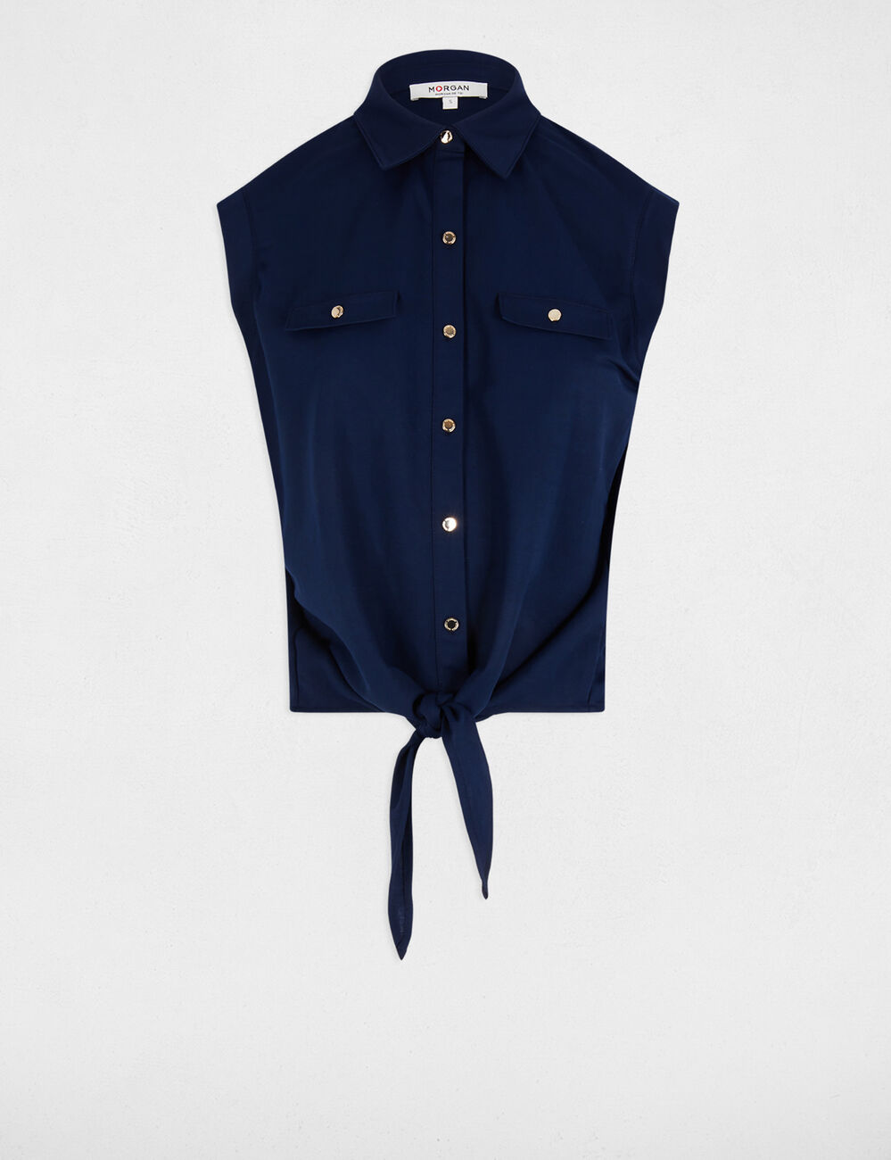 Blouse sans manches bleu pétrole femme