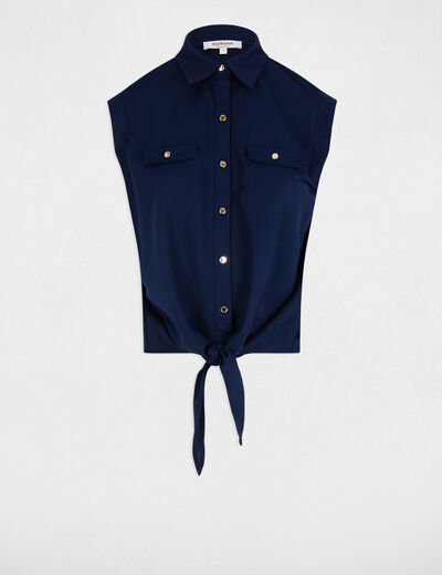 Blouse sans manches bleu pétrole femme