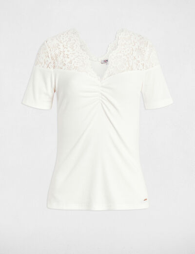 T-shirt manches courtes blanc femme