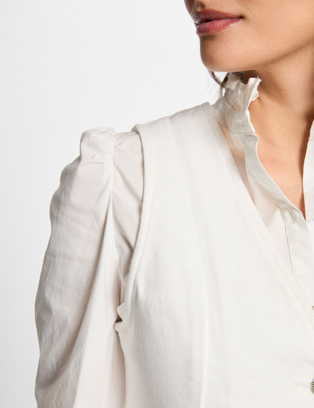 Ärmellose Jeansweste weiss damen