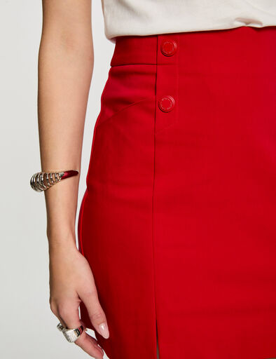 jupe courte a boutons rouge femme Jupe courte à boutons rouge femme