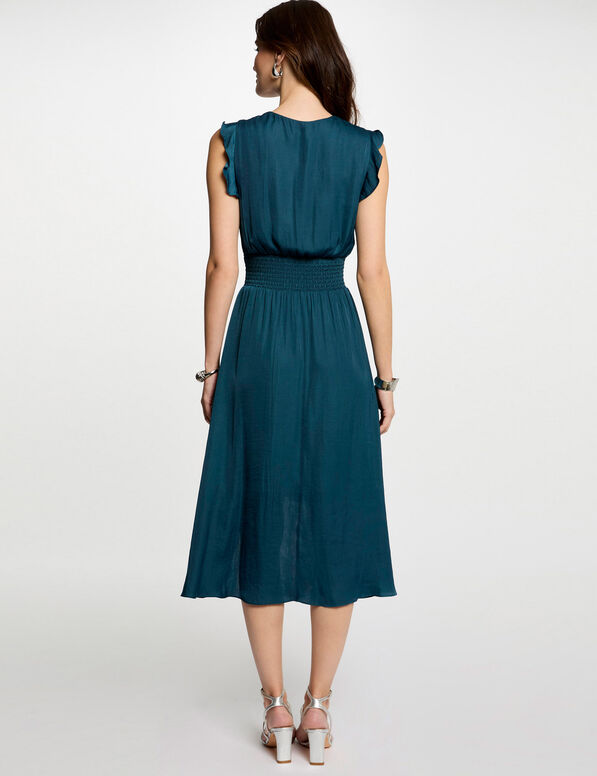 robe droite fluide sans manches bleu petrole femme Robe droite fluide sans manches bleu pétrole femme