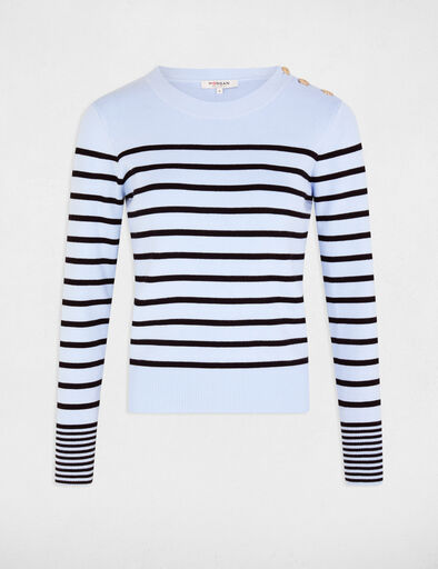langarmeliger gestreifter pullover himmelblau damen Langärmeliger gestreifter Pullover himmelblau damen