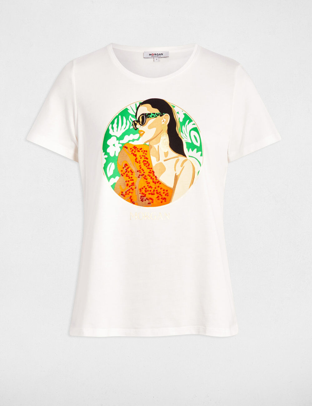 T-shirt mit Aufdruck weiss damen