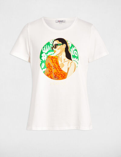 T-shirt mit Aufdruck weiss damen