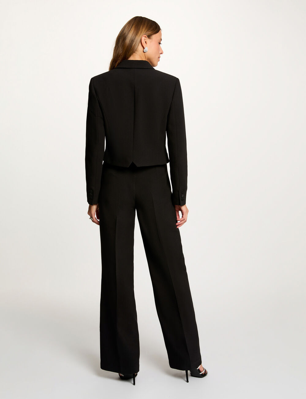 Kurz geschnittene Wickeljacke schwarz damen