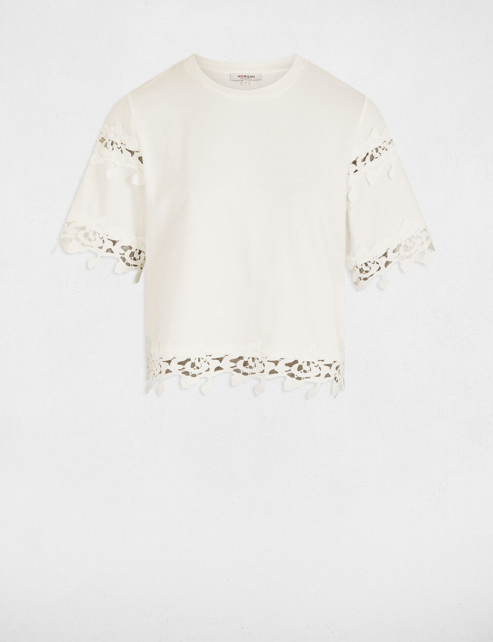 T-Shirt mit kurzen Ärmeln weiss damen