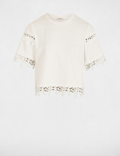T-Shirt mit kurzen Ärmeln weiss damen