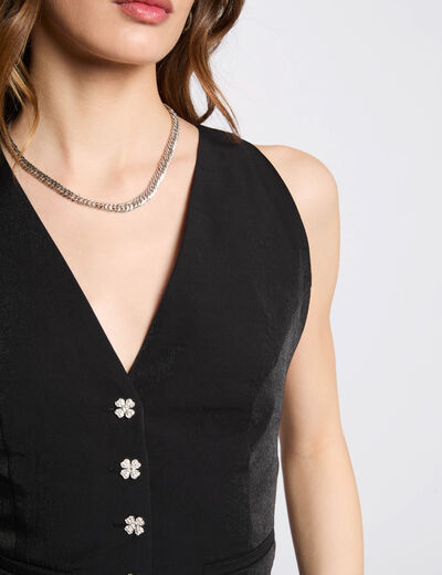 Ärmellose Strickjacke schwarz damen