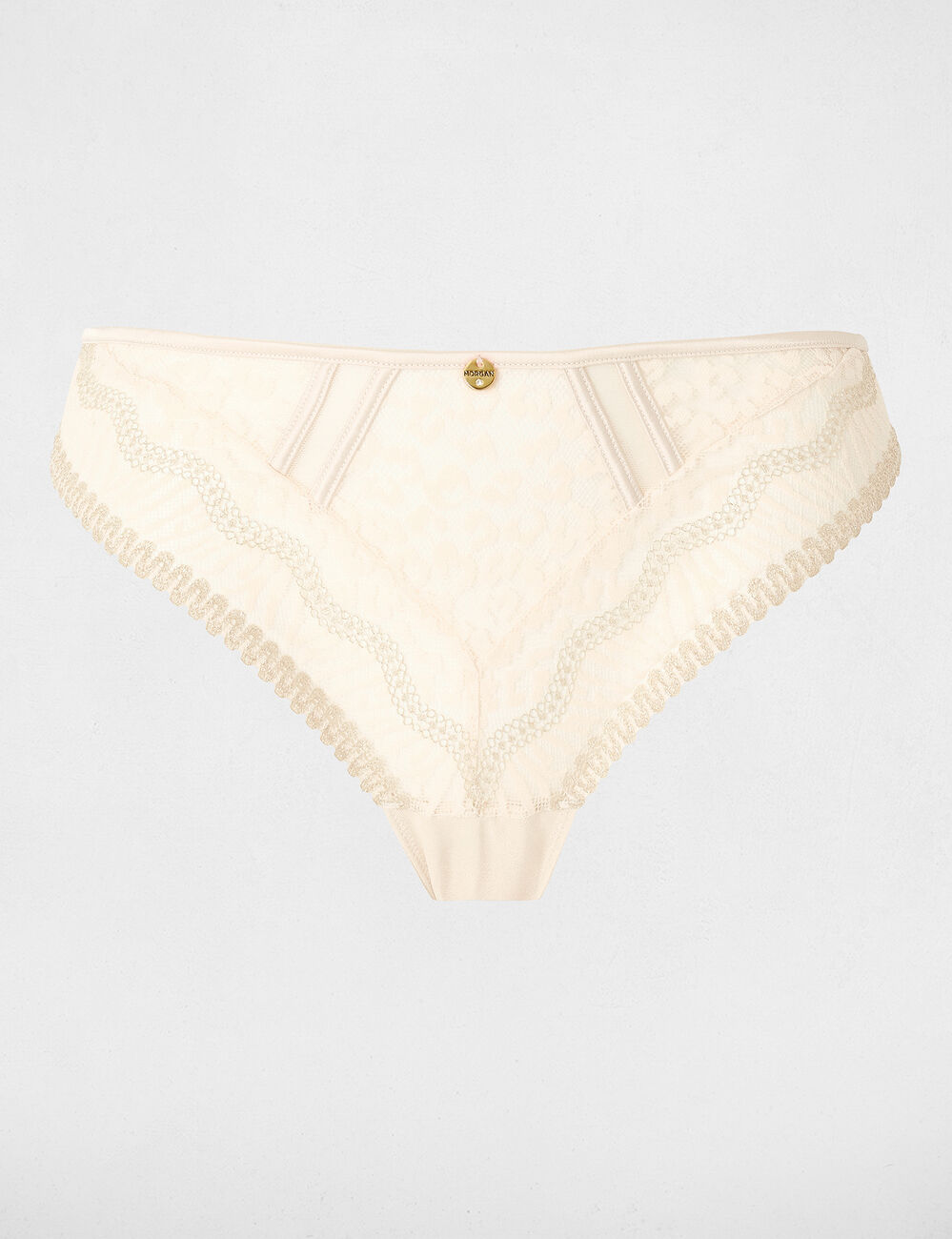 Spitzen-Slip mit feinen Tr&auml;gern beige damen