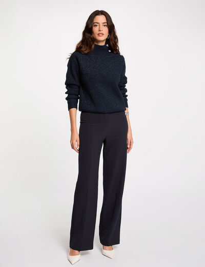 Gerade Hose mit Abnähern marineblau damen