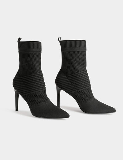 Stiefeletten mit Stiletto-Absatz schwarz damen