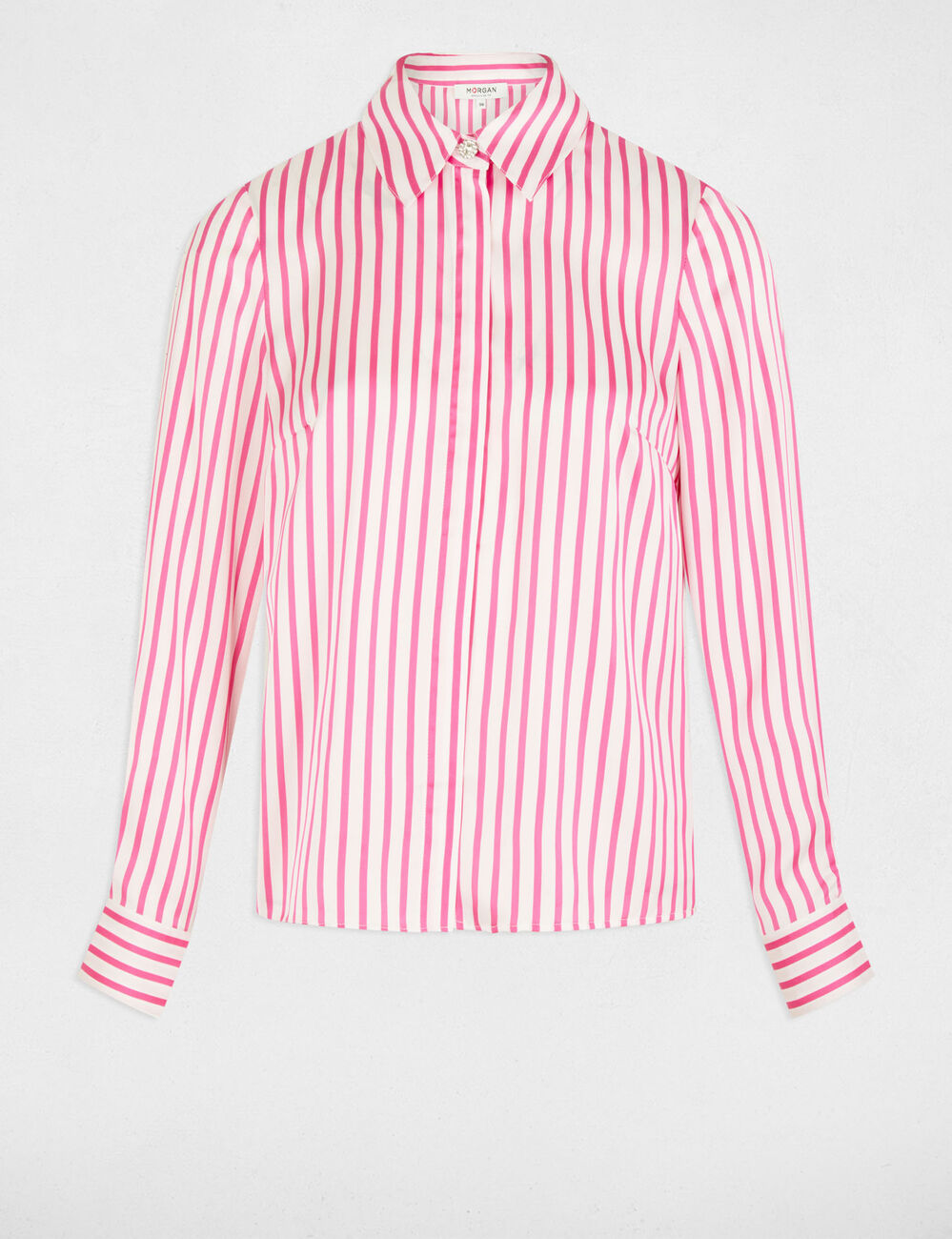 Langarm-Hemd mit Streifen rosa damen