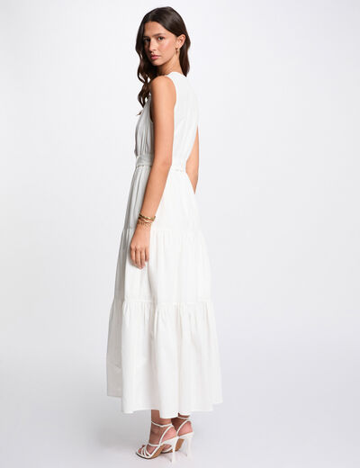 Langes, gerade geschnittenes Kleid weiss damen