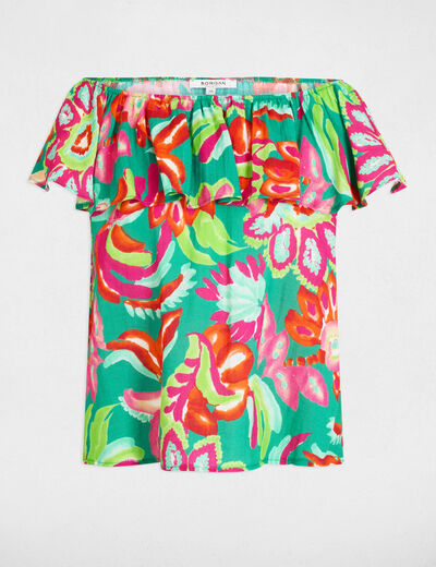 Top sans manches imprimé multicolore femme