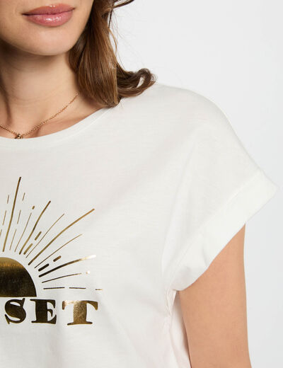 T-shirt mit Aufdruck weiss damen