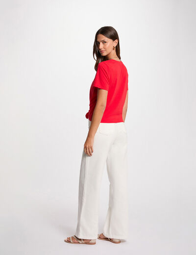 T-shirt mit kurzen Ärmeln rot damen