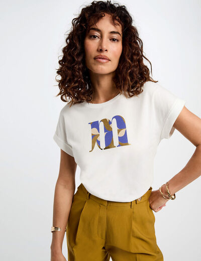 T-shirt mit Schriftzug weiss damen