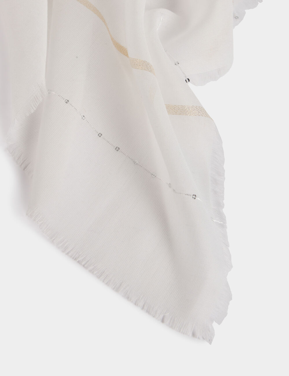 Foulard avec sequins blanc femme