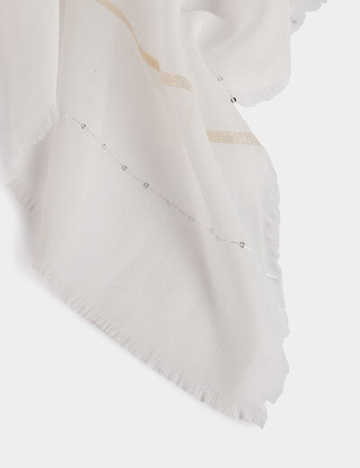 Foulard avec sequins blanc femme