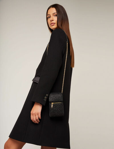 Handytasche mit Pailletten schwarz damen