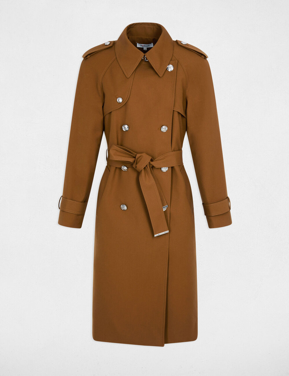 Langer Trenchcoat mit G&uuml;rtel kamel damen