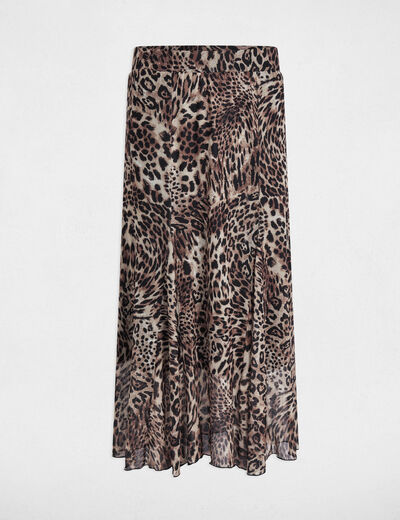 Jupe longue imprimée multicolore femme