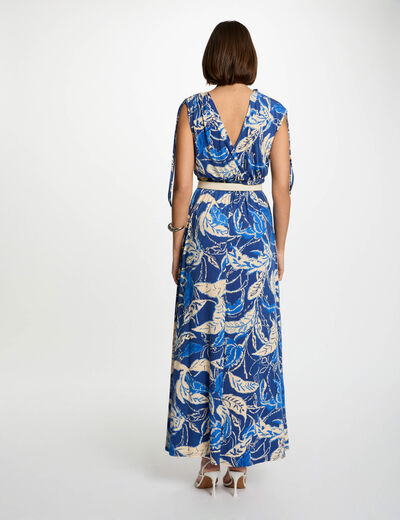 Robe longue droite imprimée multicolore femme