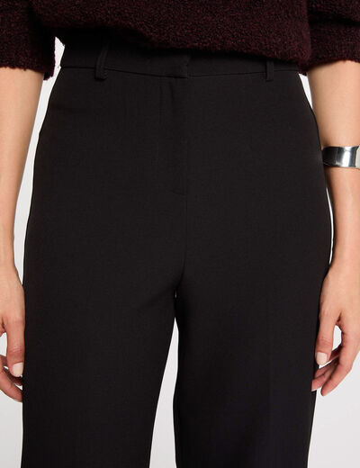 Pantalon droit à pinces noir femme