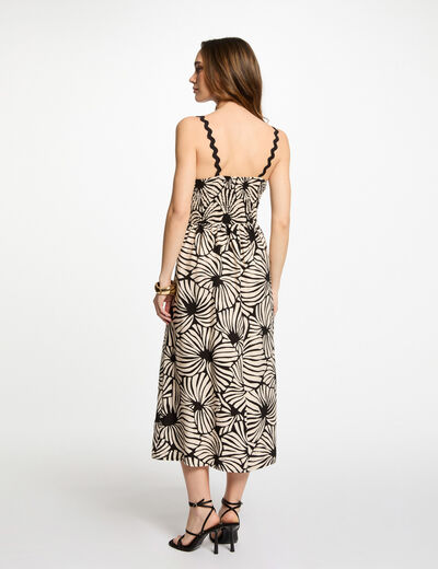 Bedrucktes gerades Midikleid mehrfarbig damen