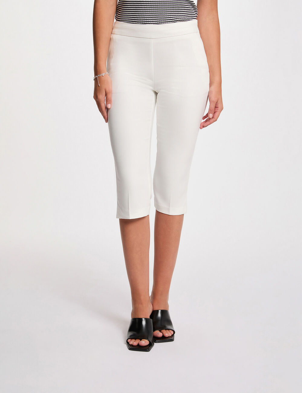 Slim-Fit-Caprihose weiss damen