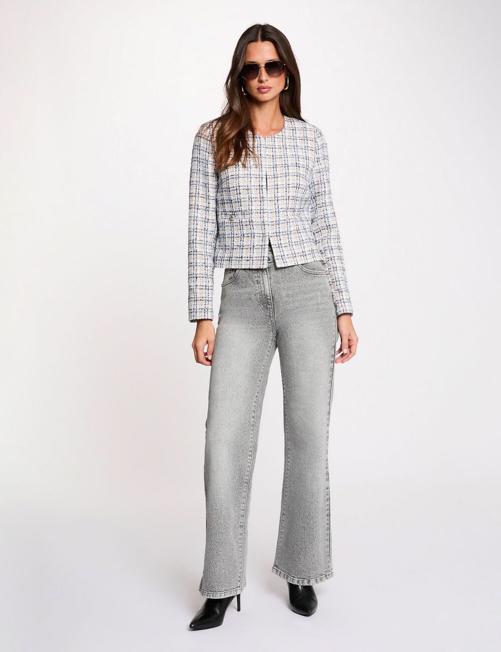 Taillierte Tweedjacke mehrfarbig damen