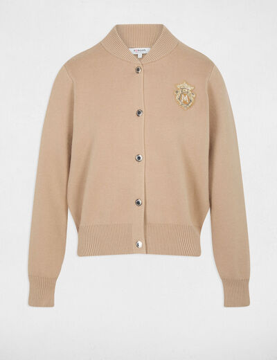 Pull col teddy camel femme