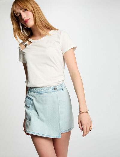 T-shirt manches courtes blanc femme