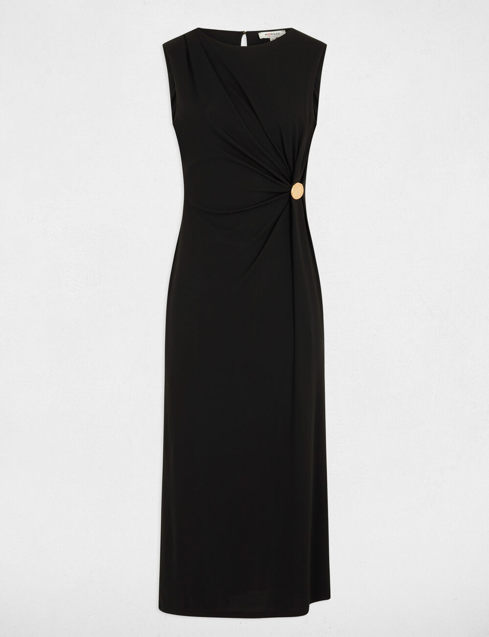 Robe longue sans manches noir femme