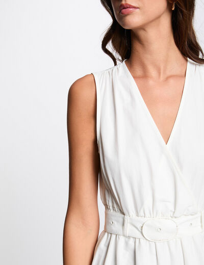 Langes, gerade geschnittenes Kleid weiss damen