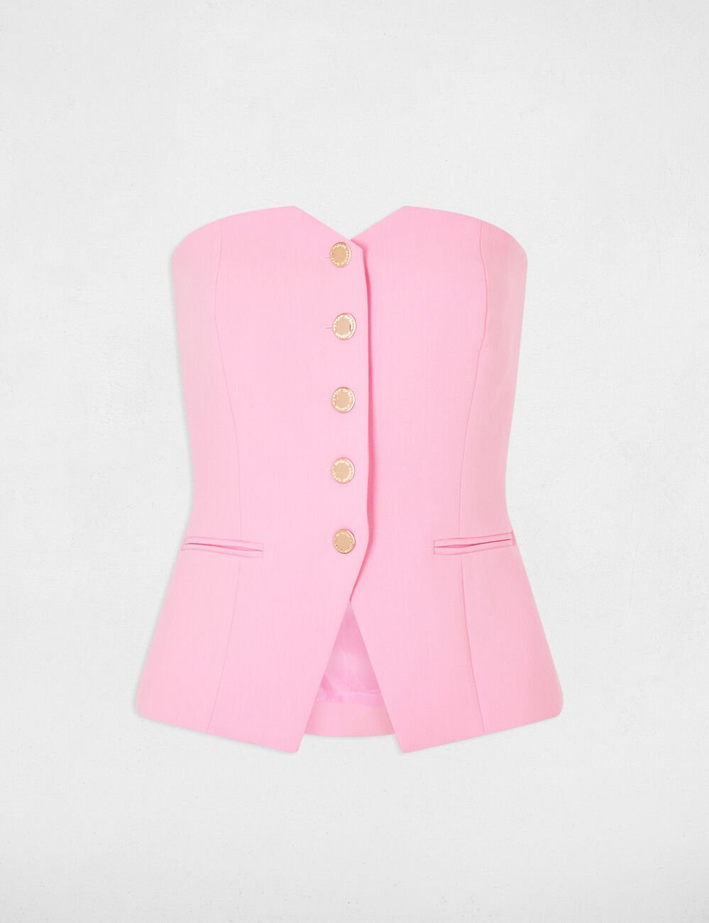 Tailliertes &auml;rmelloses Bustier hellrosa damen