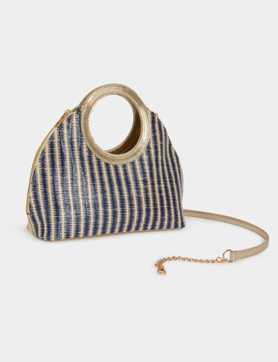 Sac tressé à rayures multicolore femme