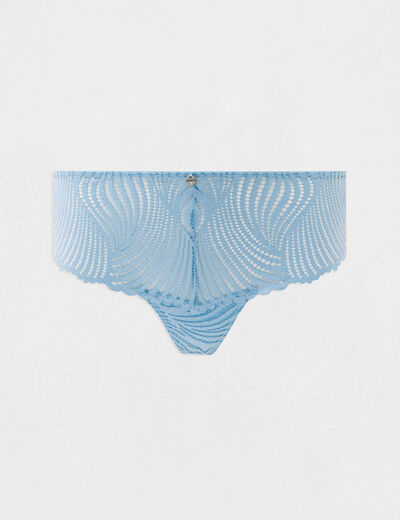 Shorty en dentelle bleu femme