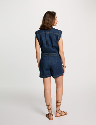 Jumpsuit mit Shorts aus Jeans rohes denim damen