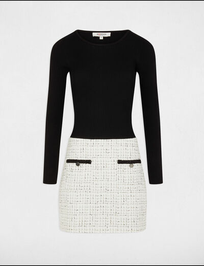 Robe courte ajustée blanc femme