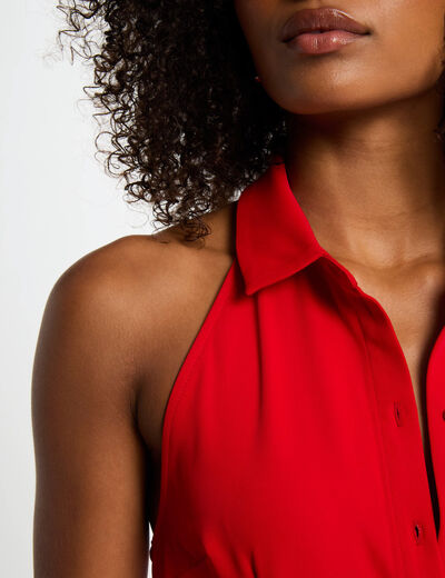 Langer Jumpsuit rot damen