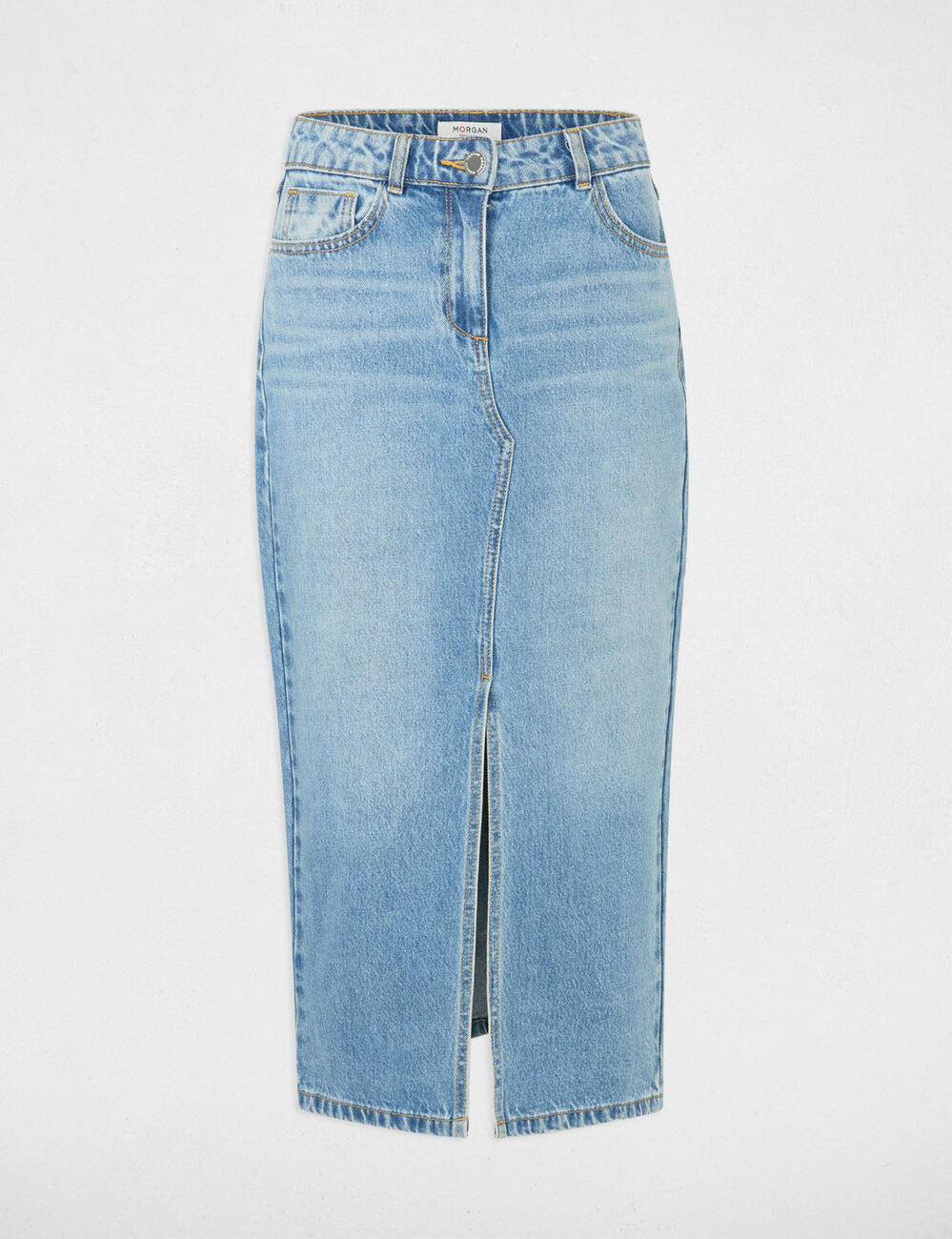 Midi-Jeansrock mit geradem Schnitt stone denim damen
