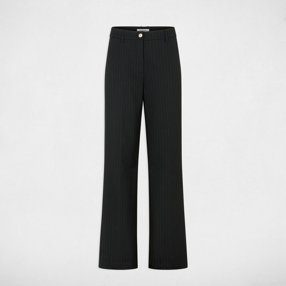 Gerade hochgeschnittene Hose schwarz damen