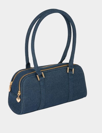 Sac baguette en jean denim stone femme